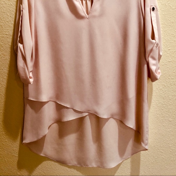 Alfani 3/4 Roll-up Peach Sleeve Top - Picture 7 of 16